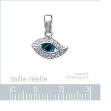 Pendentif Oeil Bleu Pavé de
