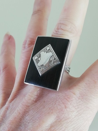 Bague ancienne argent - en,