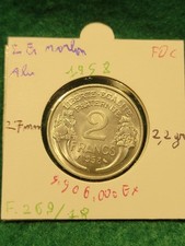 2 Francs Morlon Aluminium 1958 neuve état FDC
