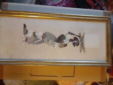 TABLEAU FEMME AFRICAINE EN AILES DE PAPILLONS ORIGINE CONGO 1970