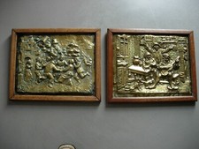 ENSEMBLE DE DEUX TABLEAUX scènes de fètes du moyen age 