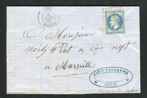 Rare lettre sétif pour - de,