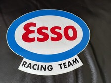 Rare Grand Autocollant LUBRIFIANTS ESSO RACING TEAM 32x28 cm Vintage Original