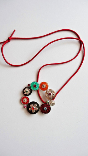Collier rouge avec pendentif - rouge,