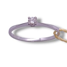 Bague Solitaire En Or Blanc
