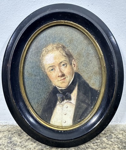 Peinture miniature ovale - ,