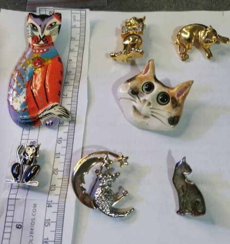 Lot broches chats vintage - 7,