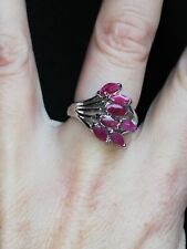 bague ancienne en argent Silver 925 rubis