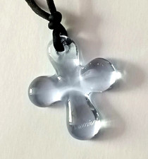 Ancien Pendentif Croix En Cristal Signé : Baccarat.