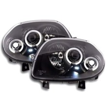 2 FEUX PHARE AVANT NOIR ANGEL EYES RENAULT CLIO 2 PHASE 1 DE 03/1998 A 03/2001