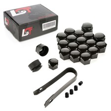 20X Boulons De Roue Caps 17 Mm Noir Brillant Antivol Pour CITROEN