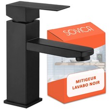 Mitigeur lavabo noir acier