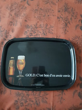 Plateau bistrot publicitaire vintage bière Gold Kanterbräu - Métal - 40 cmx28 cm
