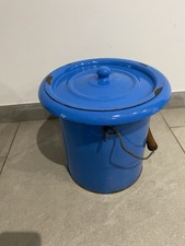 SEAU D'AISANCE POT DE CHAMBRE TOLE EMAILLEE ANCIEN