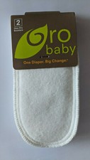 NEUF EMBALLAGE D'ORIGINE Gro Via Baby insert à couches 2 pièces rehausseur couches en tissu coton biologique