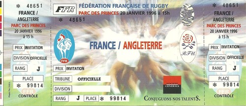 Rare ticket billet - rare, rugby