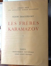 Dostoievski Les frères Karamazov, ed. Sauret (imp. nationale), les 3 volumes TBE