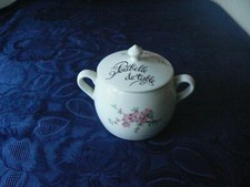 ANCIENNE POUBELLE TABLE PORCELAINE DECOR FLORAL L'HIRONDELLE MEHUN VEVRE VINTAGE