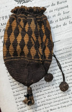 PETITE BOURSE au crochet - bicolore -   fin XIXème siècle