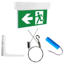 Panneau De Sortie De Secours LED 5,5W Avec Batterie + Accessoires