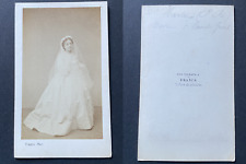 Franck, Paris, Actrice Melle Martine en robe de mariée, circa 1860 vintage cdv a
