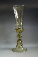 TRES GRAND VERRE À VIN VÉNITIEN ANCIEN XIXème - 38 cm