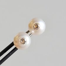 boucles d'oreilles argent perle de culture d'eau douce blanche zircon fait main