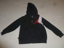 NIKE AIR JORDAN JUMPMAN LOGO BOYS ZIP UP JACKET RED BLACK SIZE 7 L HOODIE KID 23