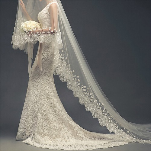 Floral mariage voile - voile, dentelle