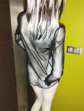 haut noir transparent taille