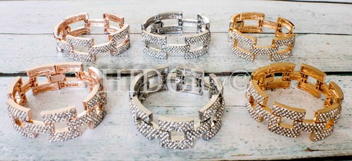 Color square pave link - 3, 9
