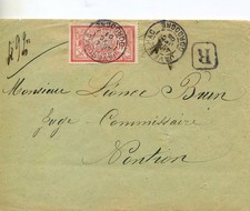 Dordogne - lettre Javerlhac pour Nontron 1905 - timbre Merson 40c seul