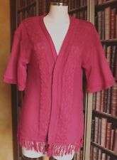 GILET ROSE MANCHES COURTES A FRANGES « K WOMAN » TAILLE 38 EN TRES BON ETAT
