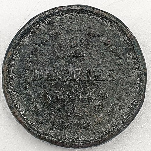 Monnaie 2 décimes - (bronze),