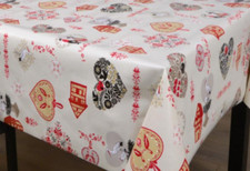 Toile cirée antitache ALSACE rouge - Nappe cirée - Largeur 140 cm