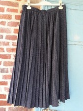 Belle  jupe  d'été plissée " RODIER " marine  ,  vintage T 44 .  Superbe état