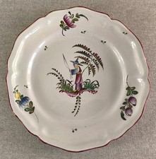BELLE ASSIETTE CERAMIQUE FAIENCE D APREY DECOR  AU CHINOIS 18 EME