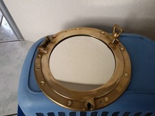 Ancien Hublot Miroir En Laiton
