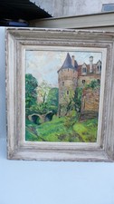 peinture ancienne huile sur toile chateau SUPERBE signé GUYOT