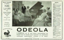 Publicité Advertising 1120 1927  Odeola    seul piano pneumatique
