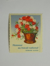 Vignette Honneur au travail nationale Semaine Suisse 1941 Scweizerwoche