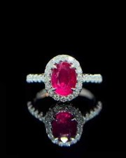 Bague ovale diamant rubis