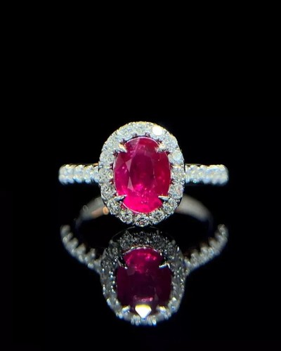 Bague ovale diamant rubis