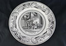 ANCIENNE ASSIETTE GIEN XIX EME LE GRAND PAPA