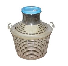 Bonbonne en verre grand col avec entourage plastique BOUCHONNERIE JOCONDIENNE