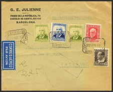 Espagne Courrier De La République Espagnole Certifié Botte