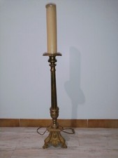 Grande Lampe En Bronze  Pied Tripode  Très Bon Etat 