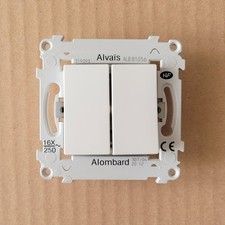 ALOMBARD SCHNEIDER ALB81056 - 1 double Interrupteur Va et Vient - Alvais - Blanc