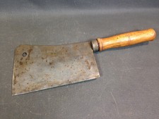 Ancien partelet feuille de boucher hachoir à viande de cuisine vintage acier