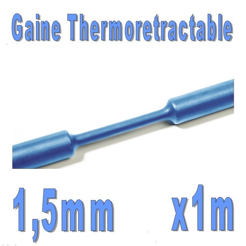 Gaine thermo rétractable bleu - thermo,